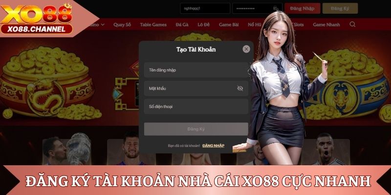 Đăng ký tài khoản nhà cái XO88 cực nhanh